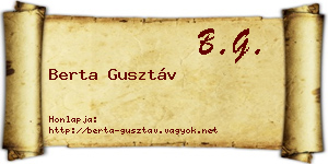 Berta Gusztáv névjegykártya