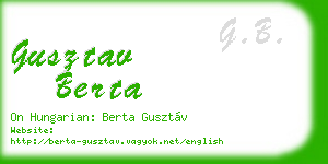 gusztav berta business card
